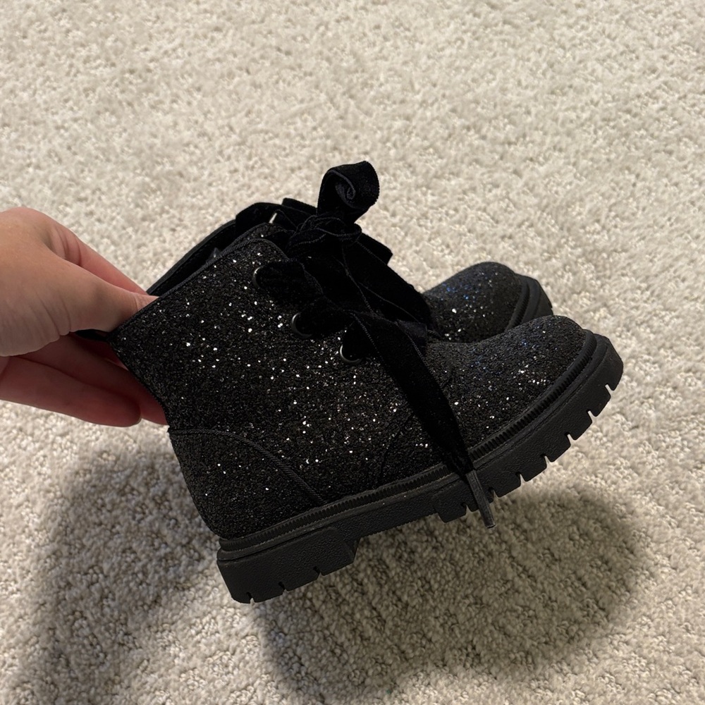 Sparkly Black Kids Boots